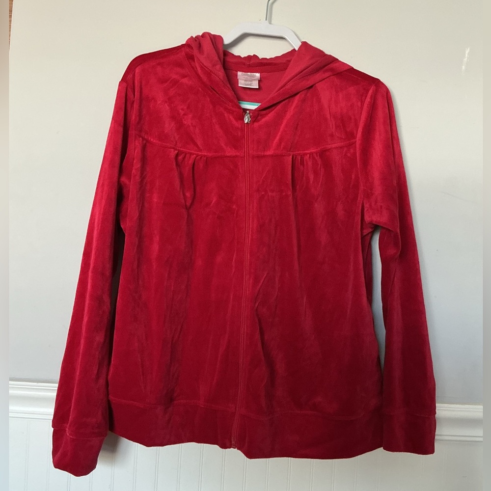 Danskin Red velvet Hooded Zip-Up Jacket